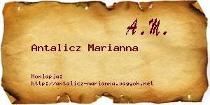 Antalicz Marianna névjegykártya